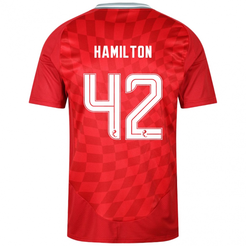 Homme Maillot Brendan Hamilton #42 Rouge Tenues Domicile 2024/25 T-Shirt Suisse