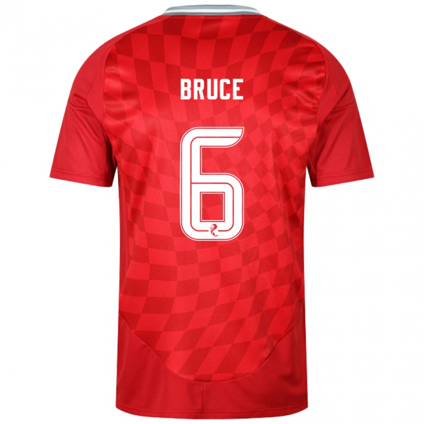 Homme Maillot Natasha Bruce #6 Rouge Tenues Domicile 2024/25 T-Shirt Suisse