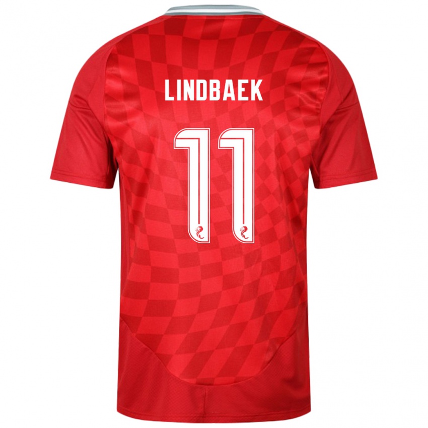 Homme Maillot Adele Lindbaek #11 Rouge Tenues Domicile 2024/25 T-Shirt Suisse