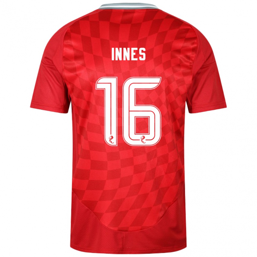 Homme Maillot Hannah Innes #16 Rouge Tenues Domicile 2024/25 T-Shirt Suisse