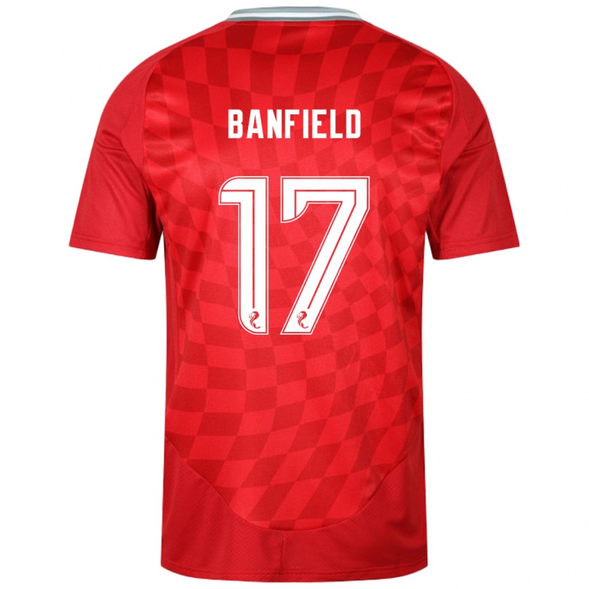 Homme Maillot Keeley Banfield #17 Rouge Tenues Domicile 2024/25 T-Shirt Suisse