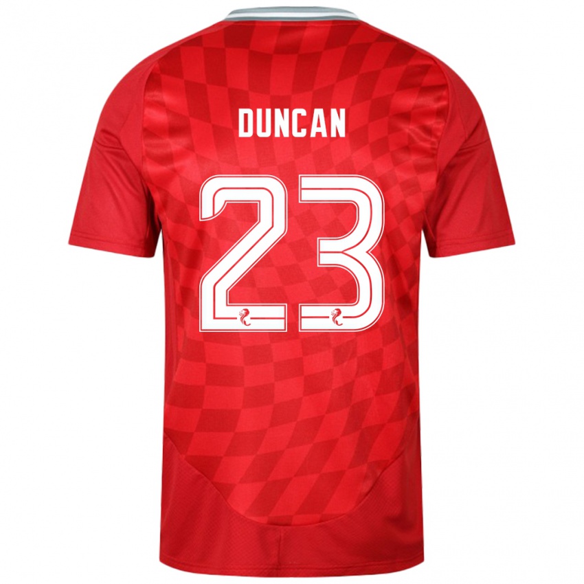 Homme Maillot Ryan Duncan #23 Rouge Tenues Domicile 2024/25 T-Shirt Suisse