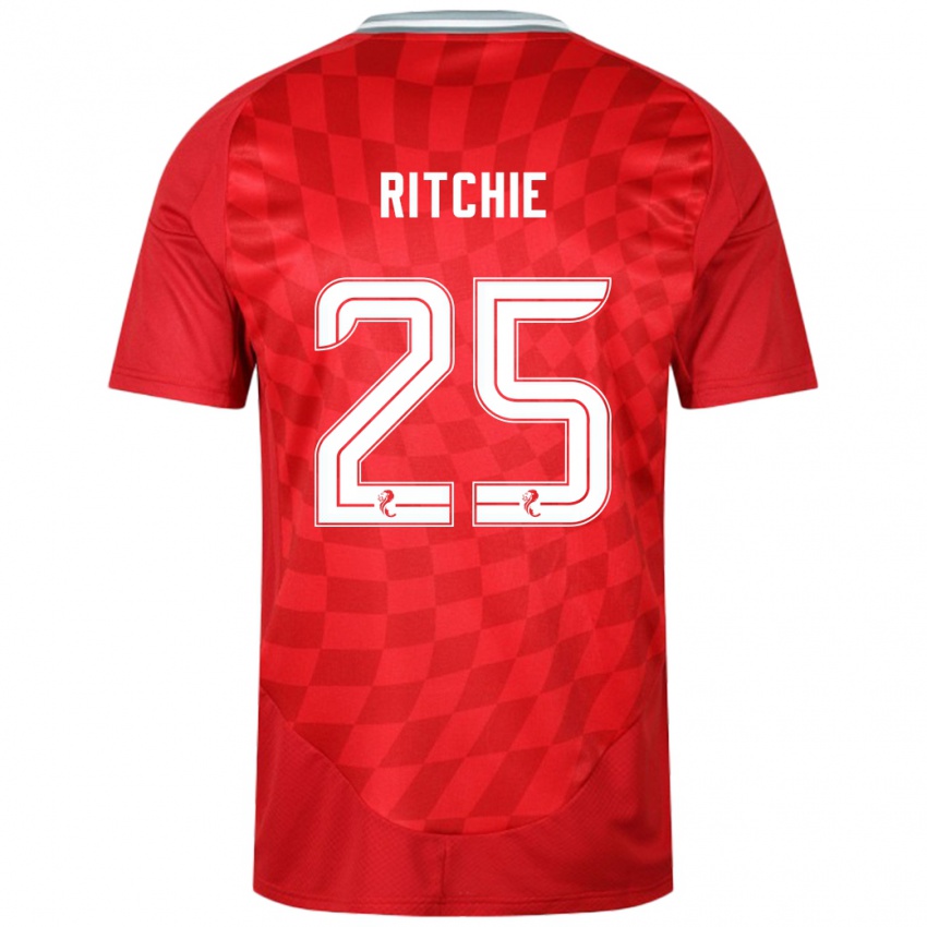 Homme Maillot Tom Ritchie #25 Rouge Tenues Domicile 2024/25 T-Shirt Suisse