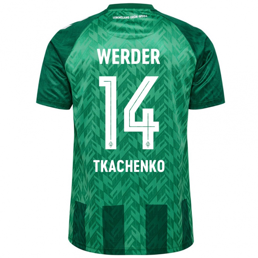 Herren Oleksandr Tkachenko #14 Grün Heimtrikot Trikot 2024/25 T-Shirt Schweiz