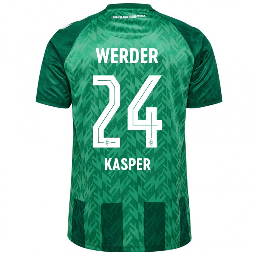 Herren Dominik Kasper #24 Grün Heimtrikot Trikot 2024/25 T-Shirt Schweiz