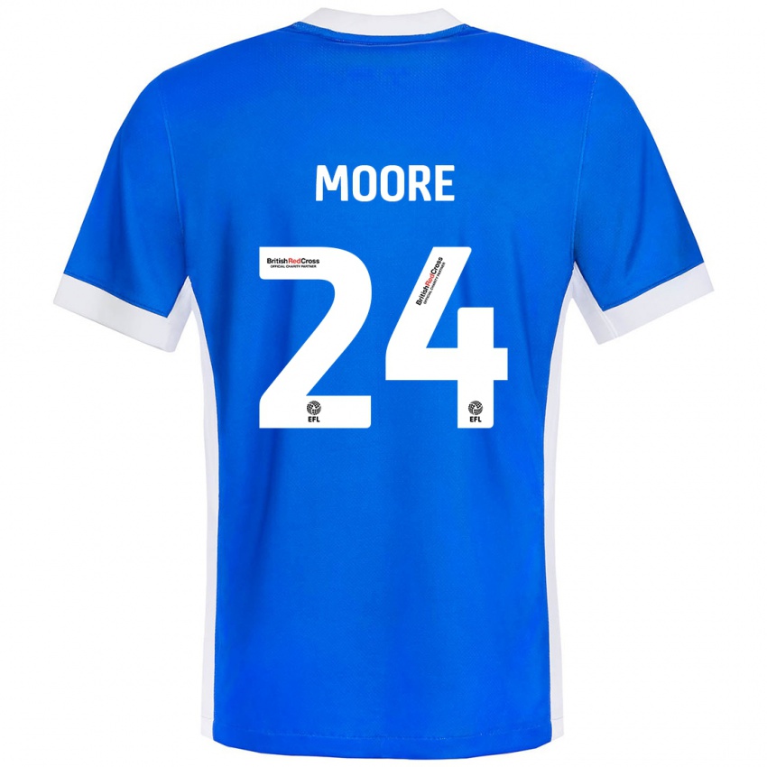 Homme Maillot Jade Ellis Moore #24 Bleu Blanc Tenues Domicile 2024/25 T-Shirt Suisse