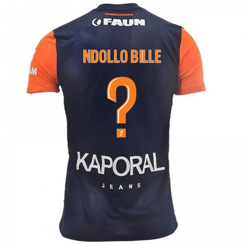 Homme Maillot Wilfried Ndollo Bille #0 Bleu Marine Orange Tenues Domicile 2024/25 T-Shirt Suisse