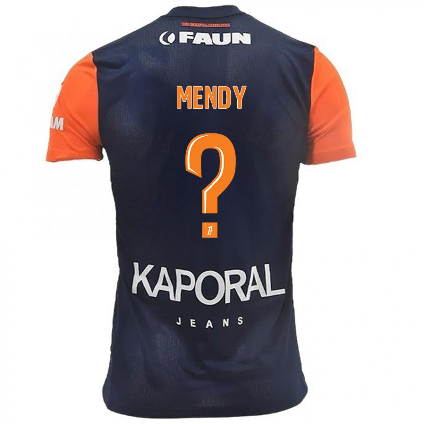 Homme Maillot Kélyan Mendy #0 Bleu Marine Orange Tenues Domicile 2024/25 T-Shirt Suisse