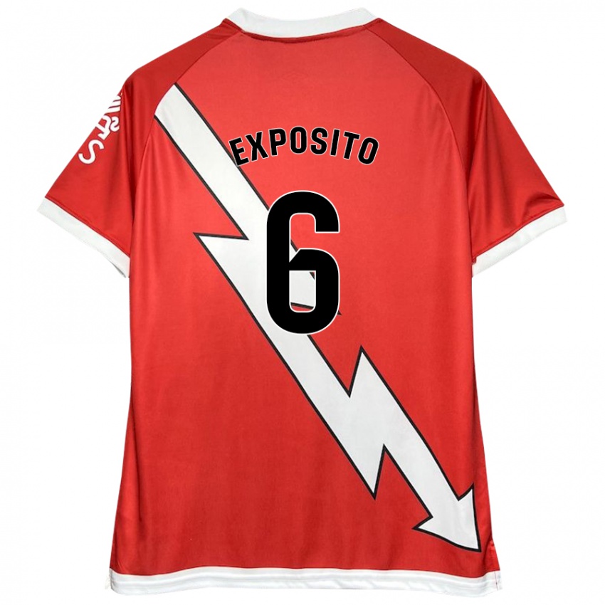 Herren Álvaro Expósito #6 Weiß Rot Heimtrikot Trikot 2024/25 T-Shirt Schweiz