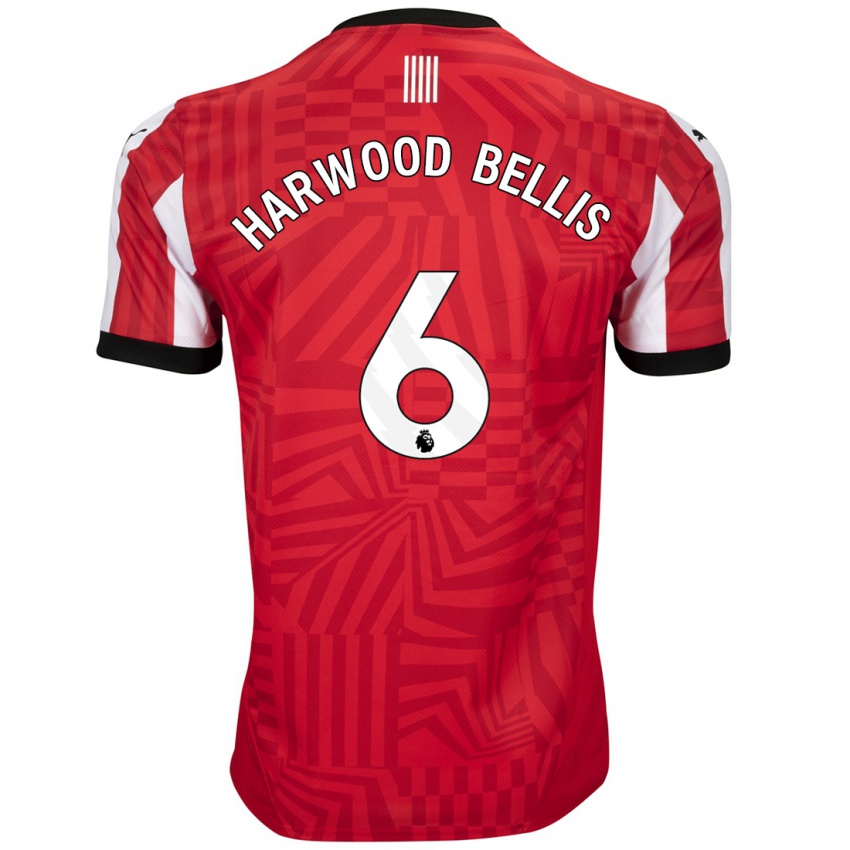 Homme Maillot Taylor Harwood-Bellis #6 Rouge Blanc Tenues Domicile 2024/25 T-Shirt Suisse