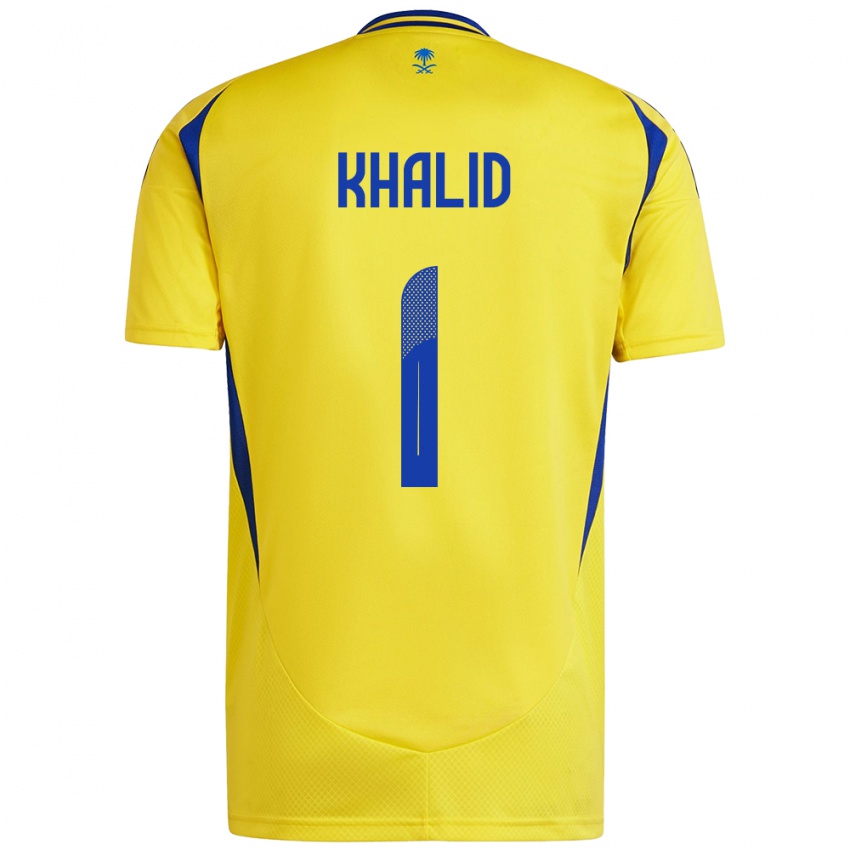 Homme Maillot Sara Khalid #1 Jaune Bleu Tenues Domicile 2024/25 T-Shirt Suisse