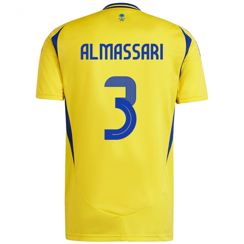 Homme Maillot Wadha Almassari #3 Jaune Bleu Tenues Domicile 2024/25 T-Shirt Suisse