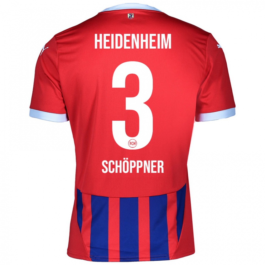 Herren Jan Schöppner #3 Rot Blau Heimtrikot Trikot 2024/25 T-Shirt Schweiz