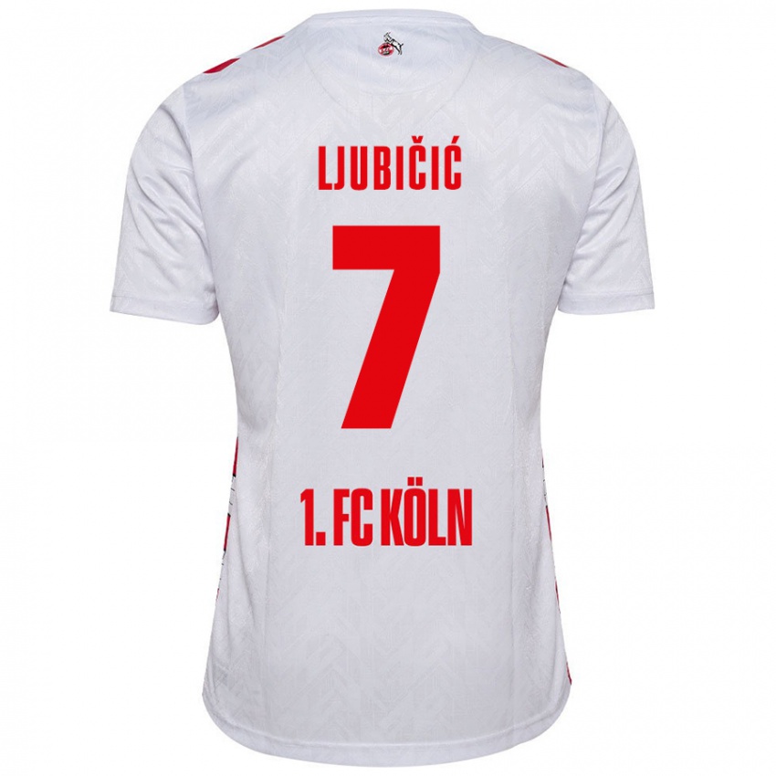 Homme Maillot Dejan Ljubicic #7 Blanc Rouge Tenues Domicile 2024/25 T-Shirt Suisse