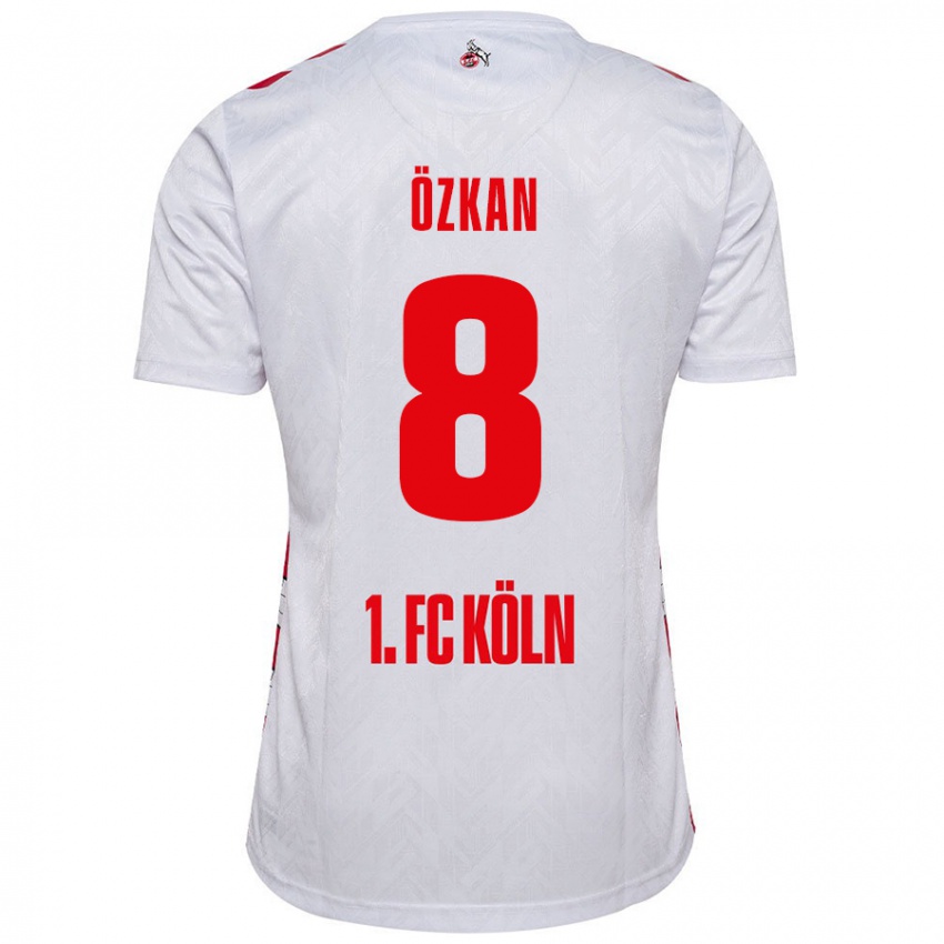 Homme Maillot Mikail Özkan #8 Blanc Rouge Tenues Domicile 2024/25 T-Shirt Suisse