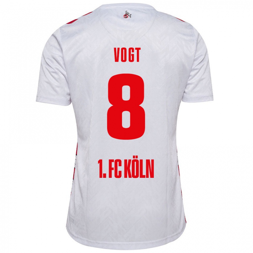 Homme Maillot Laura Vogt #8 Blanc Rouge Tenues Domicile 2024/25 T-Shirt Suisse