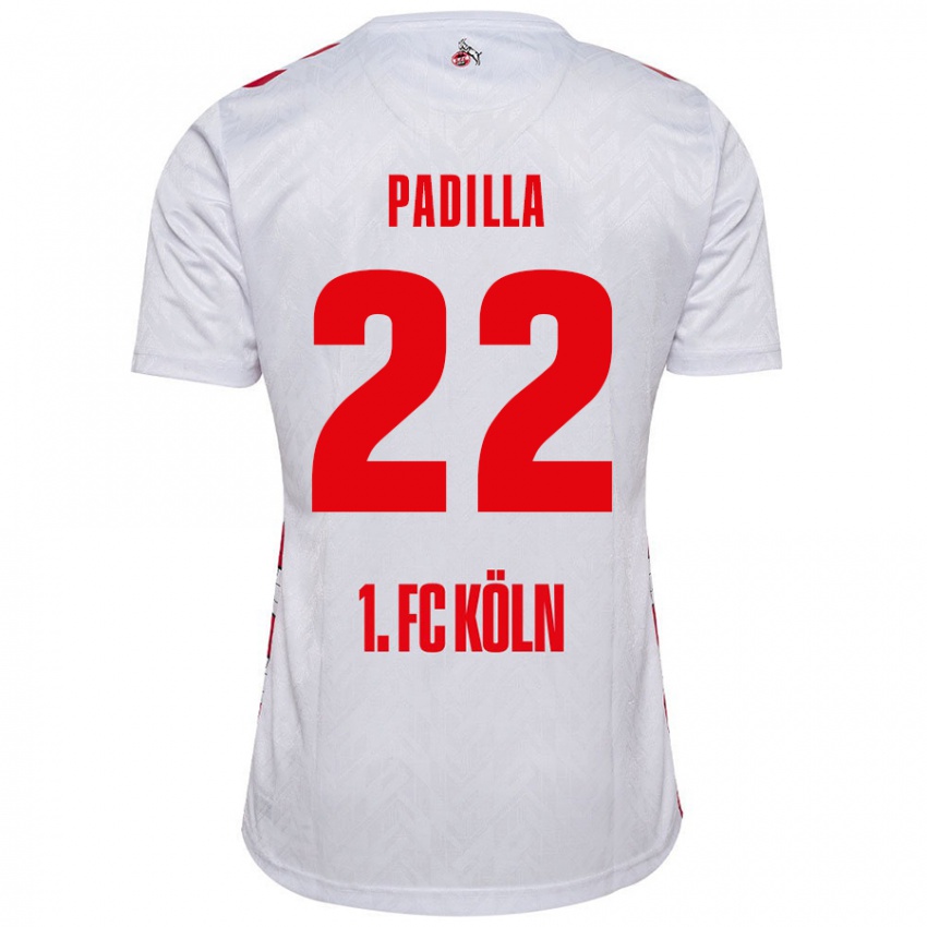 Homme Maillot Natalia Padilla #22 Blanc Rouge Tenues Domicile 2024/25 T-Shirt Suisse