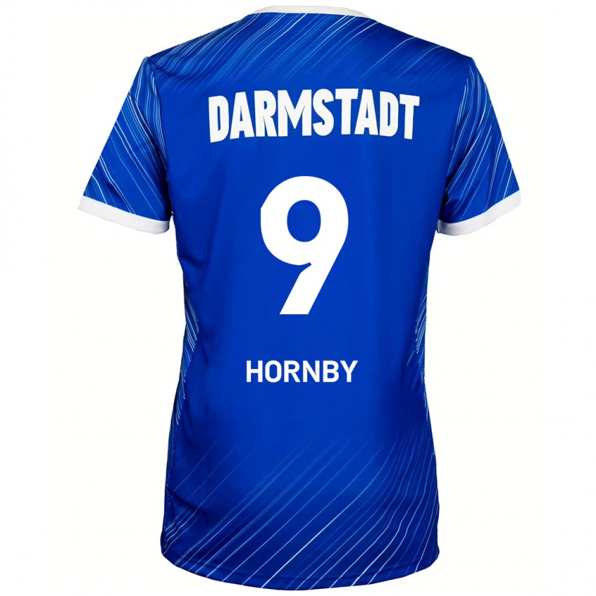 Homme Maillot Fraser Hornby #9 Bleu Blanc Tenues Domicile 2024/25 T-Shirt Suisse