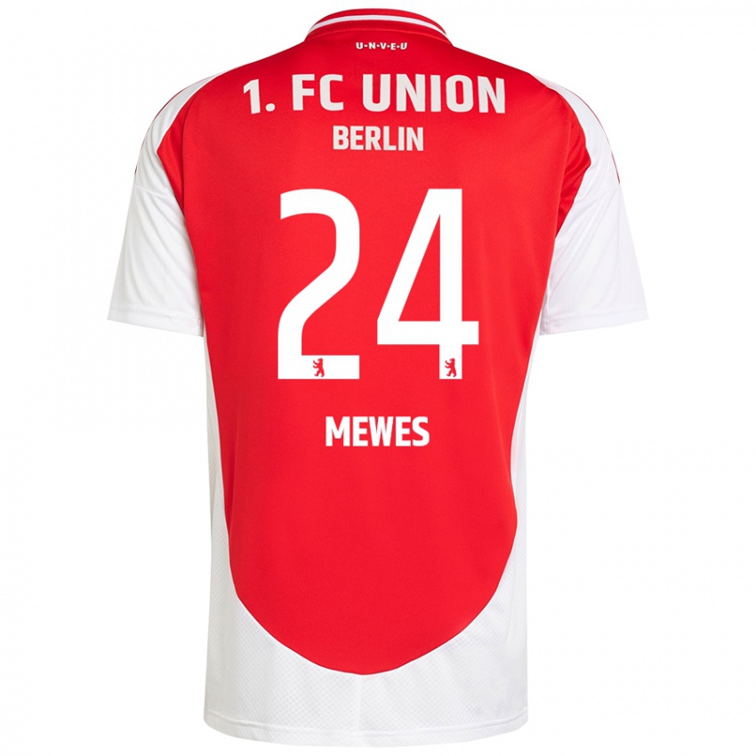 Herren Gennaro Mewes #24 Rot Weiß Heimtrikot Trikot 2024/25 T-Shirt Schweiz