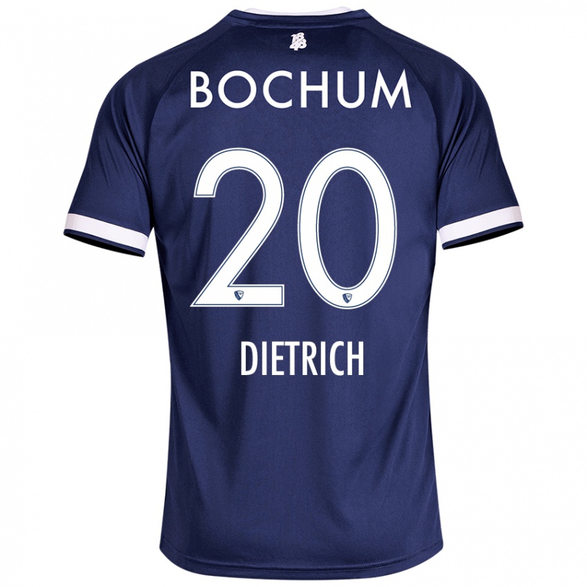 Homme Maillot Sam Dietrich #20 Bleu Foncé Tenues Domicile 2024/25 T-Shirt Suisse