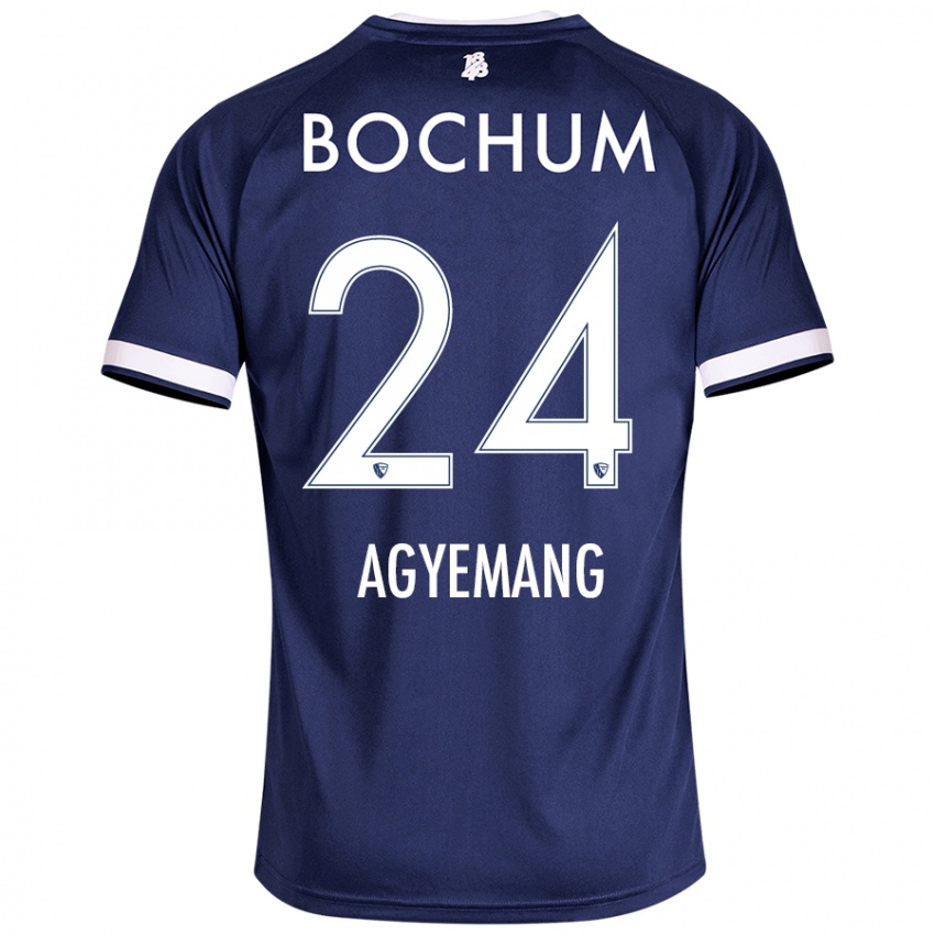 Homme Maillot Donovan Agyemang #24 Bleu Foncé Tenues Domicile 2024/25 T-Shirt Suisse