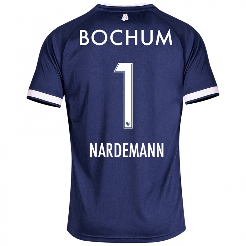 Homme Maillot Kari Närdemann #1 Bleu Foncé Tenues Domicile 2024/25 T-Shirt Suisse