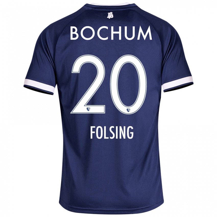 Homme Maillot Amelie Fölsing #20 Bleu Foncé Tenues Domicile 2024/25 T-Shirt Suisse