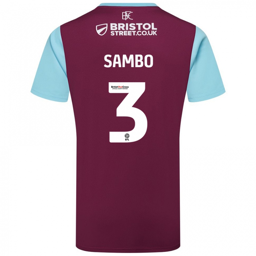 Homme Maillot Shurandy Sambo #3 Bordeaux Bleu Ciel Tenues Domicile 2024/25 T-Shirt Suisse