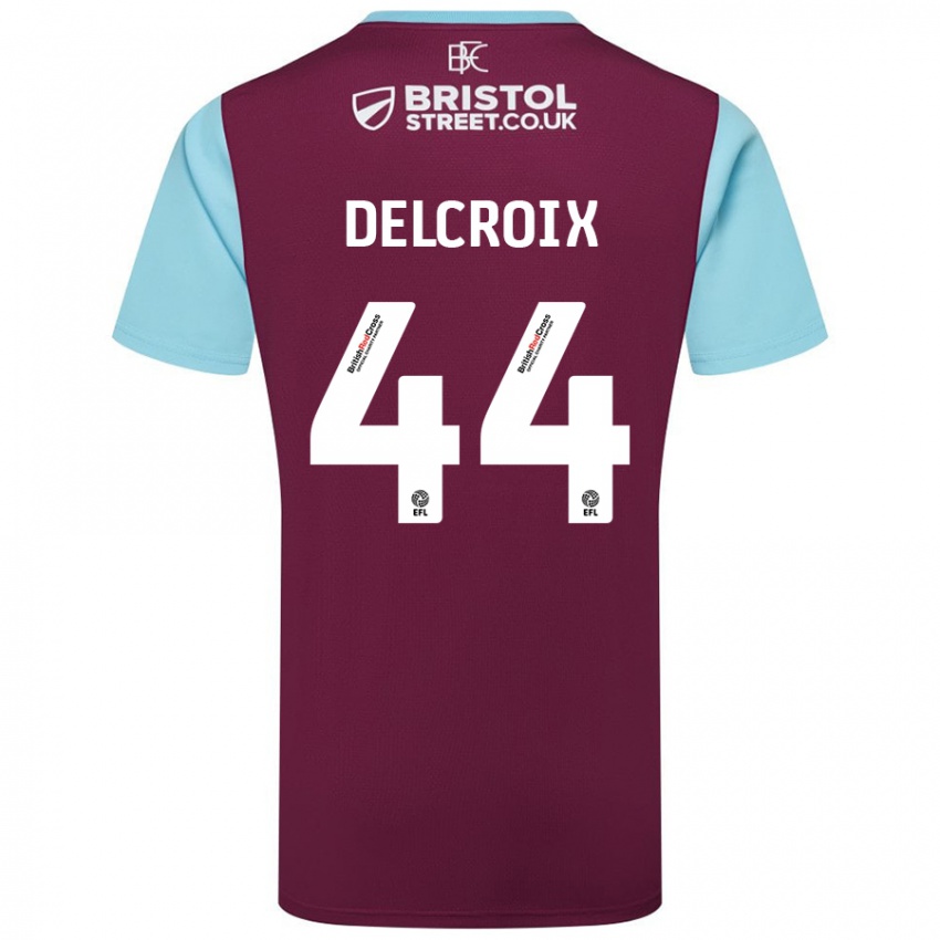 Homme Maillot Hannes Delcroix #44 Bordeaux Bleu Ciel Tenues Domicile 2024/25 T-Shirt Suisse