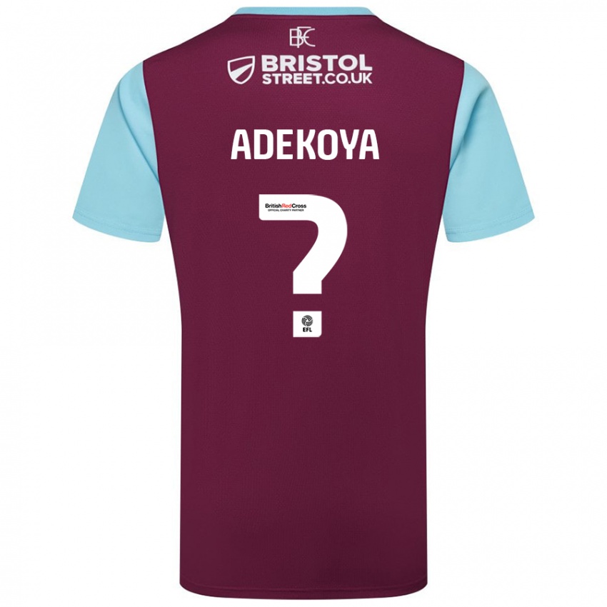 Homme Maillot Noah Adekoya #0 Bordeaux Bleu Ciel Tenues Domicile 2024/25 T-Shirt Suisse