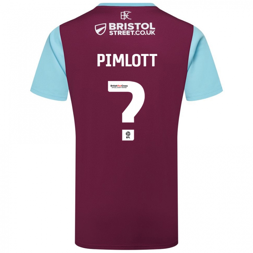 Homme Maillot Oliver Pimlott #0 Bordeaux Bleu Ciel Tenues Domicile 2024/25 T-Shirt Suisse