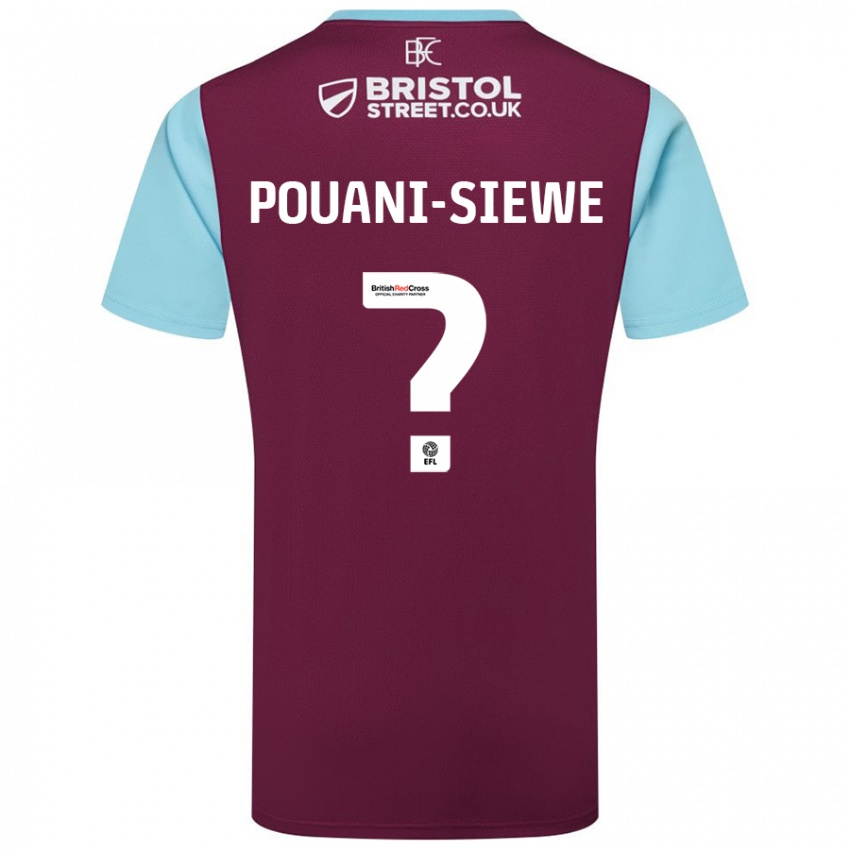 Homme Maillot Brandon Pouani-Siewe #0 Bordeaux Bleu Ciel Tenues Domicile 2024/25 T-Shirt Suisse