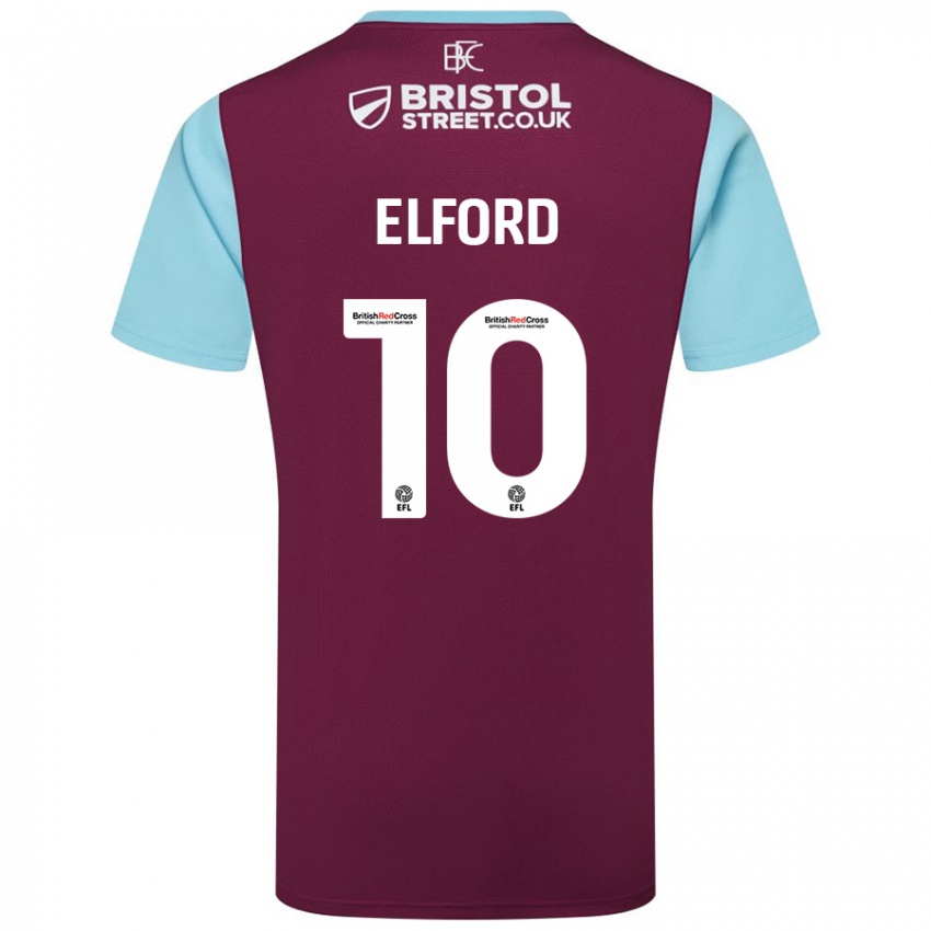 Homme Maillot Laura Elford #10 Bordeaux Bleu Ciel Tenues Domicile 2024/25 T-Shirt Suisse