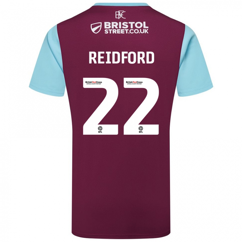 Homme Maillot Isabella Reidford #22 Bordeaux Bleu Ciel Tenues Domicile 2024/25 T-Shirt Suisse