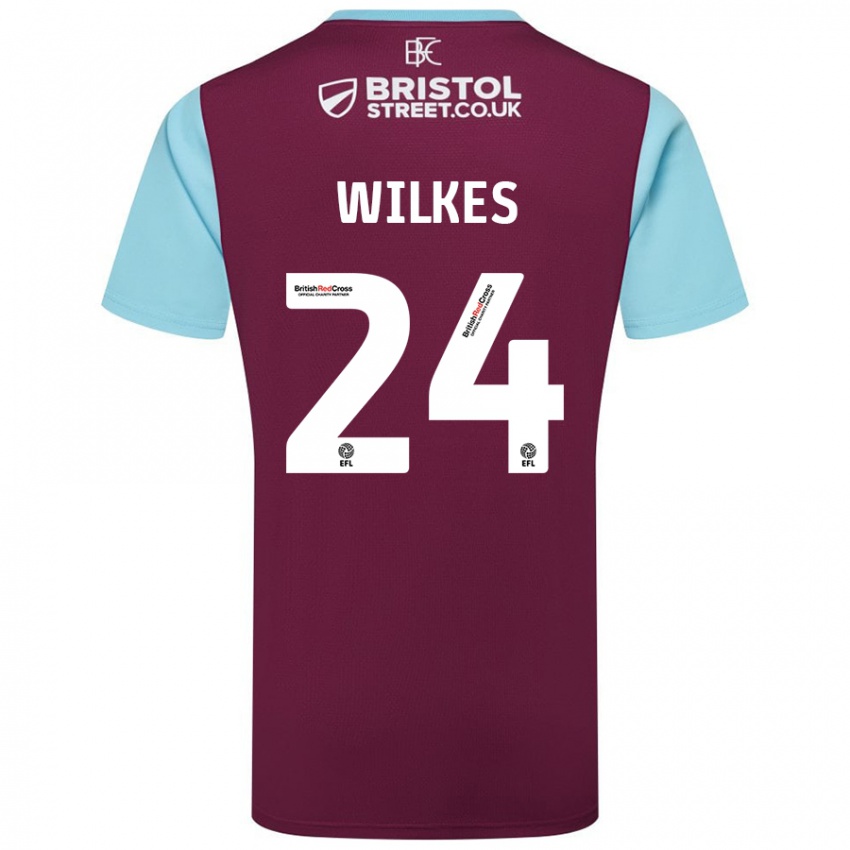 Homme Maillot Tilly Wilkes #24 Bordeaux Bleu Ciel Tenues Domicile 2024/25 T-Shirt Suisse