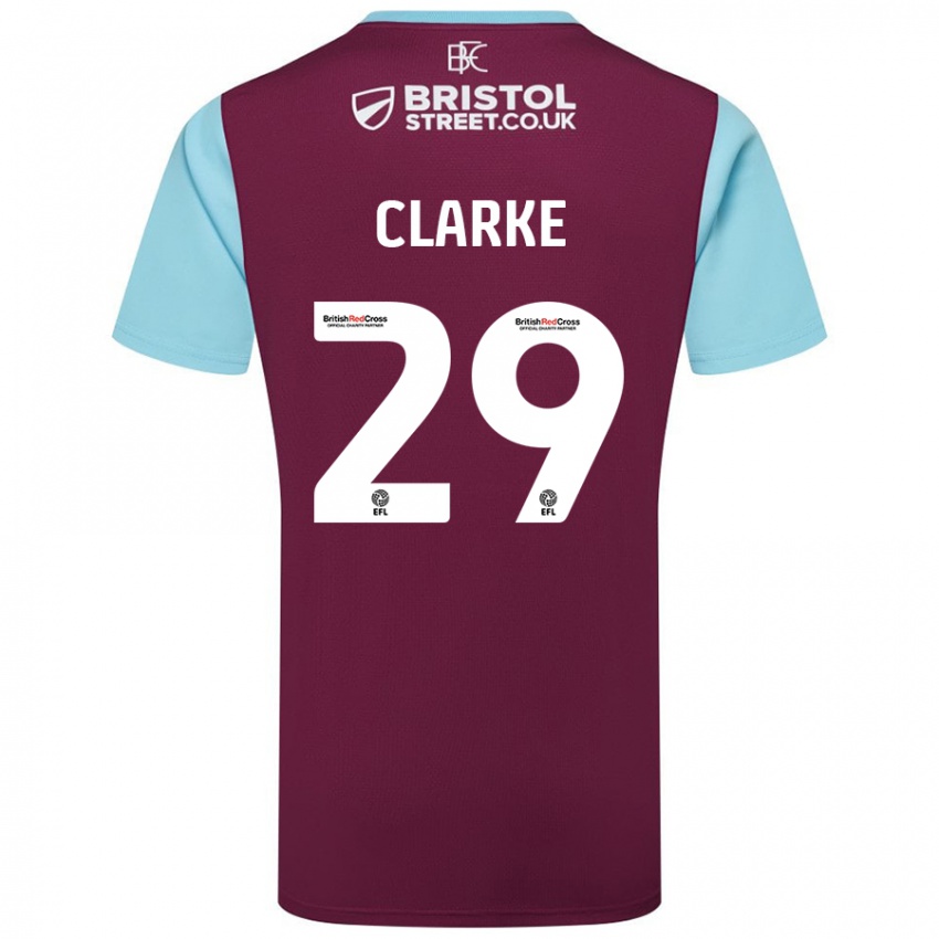 Homme Maillot Abby Clarke #29 Bordeaux Bleu Ciel Tenues Domicile 2024/25 T-Shirt Suisse