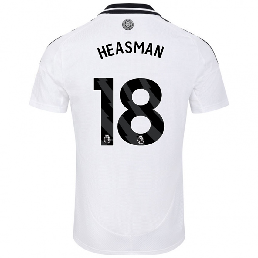 Homme Maillot Georgia Heasman #18 Blanc Tenues Domicile 2024/25 T-Shirt Suisse