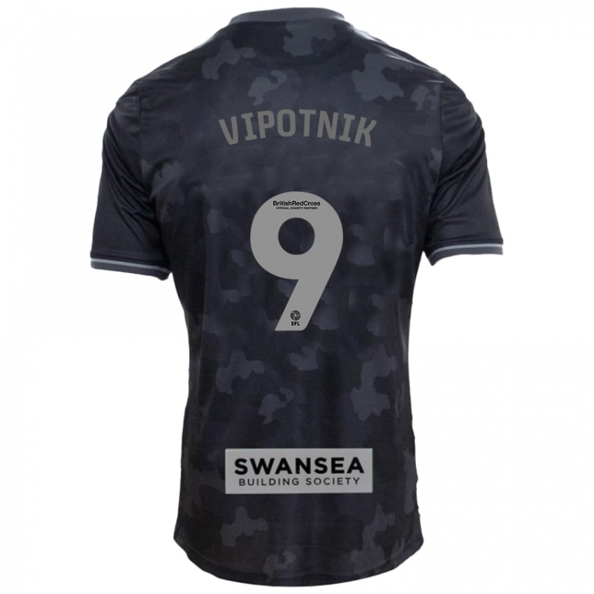 Herren Zan Vipotnik #9 Schwarz Auswärtstrikot Trikot 2024/25 T-Shirt Schweiz