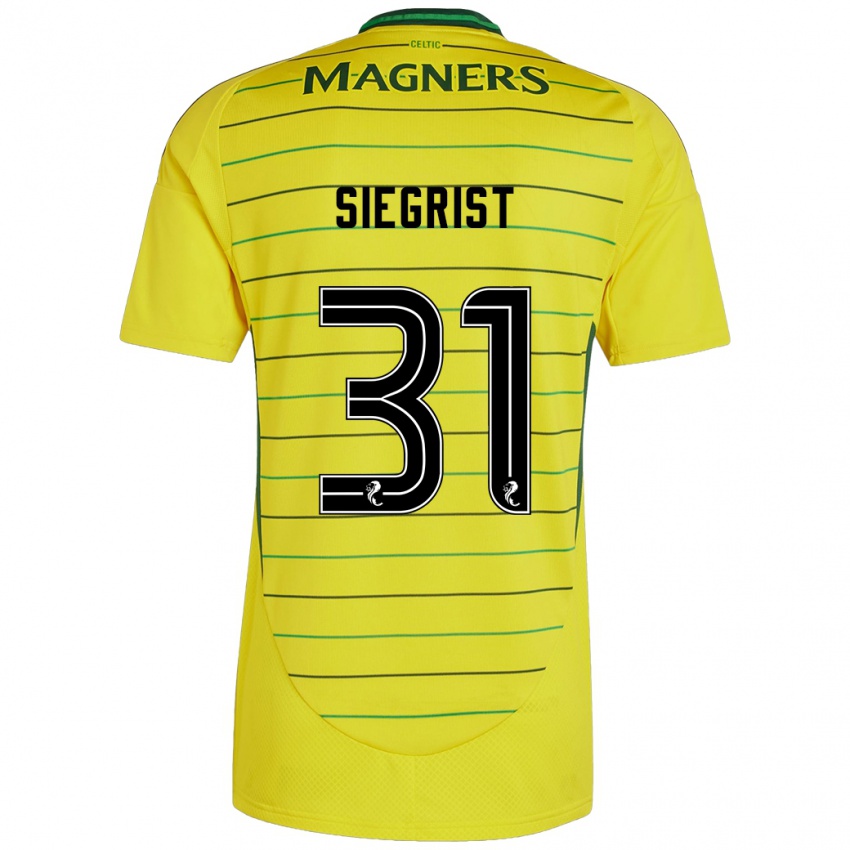 Herren Benjamin Siegrist #31 Gelb Auswärtstrikot Trikot 2024/25 T-Shirt Schweiz