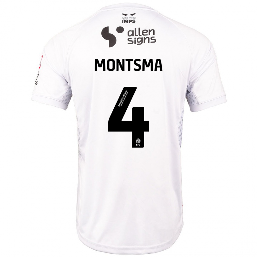 Herren Lewis Montsma #4 Rot Weiß Auswärtstrikot Trikot 2024/25 T-Shirt Schweiz