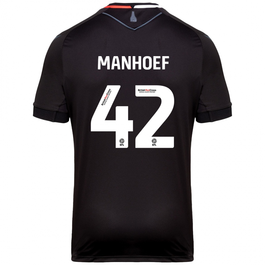 Herren Million Manhoef #42 Schwarz Auswärtstrikot Trikot 2024/25 T-Shirt Schweiz