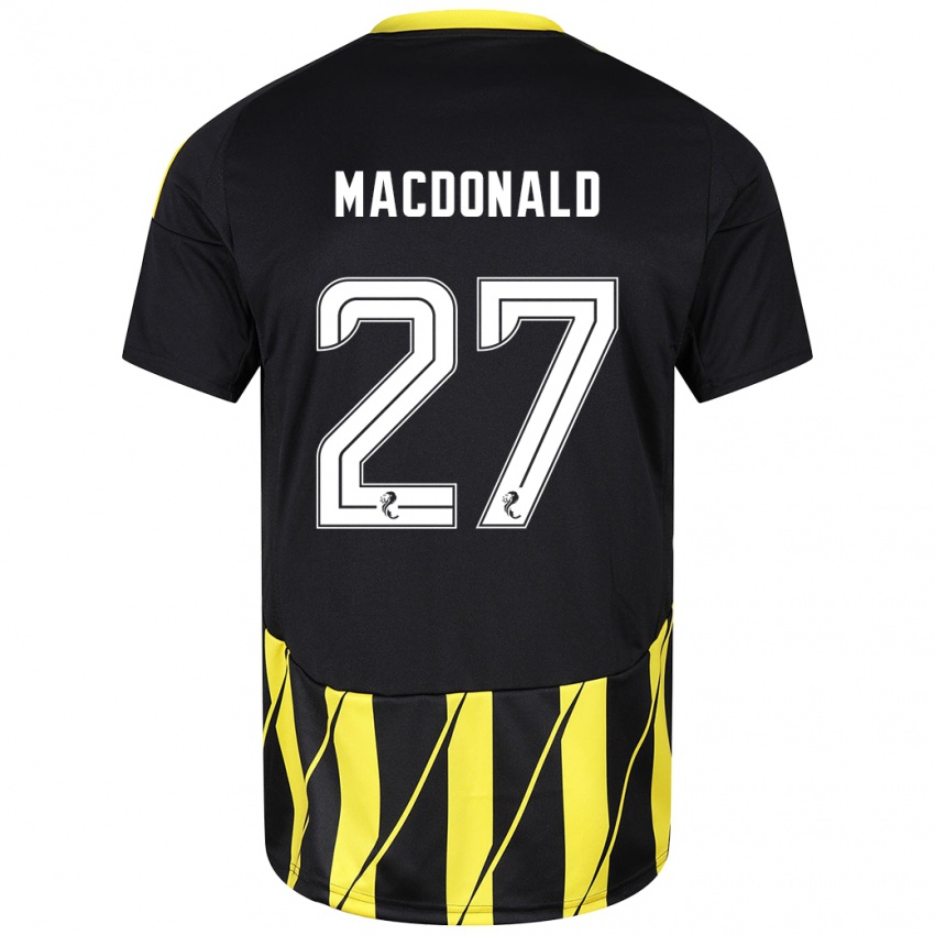 Homme Maillot Angus Macdonald #27 Noir Jaune Tenues Extérieur 2024/25 T-Shirt Suisse