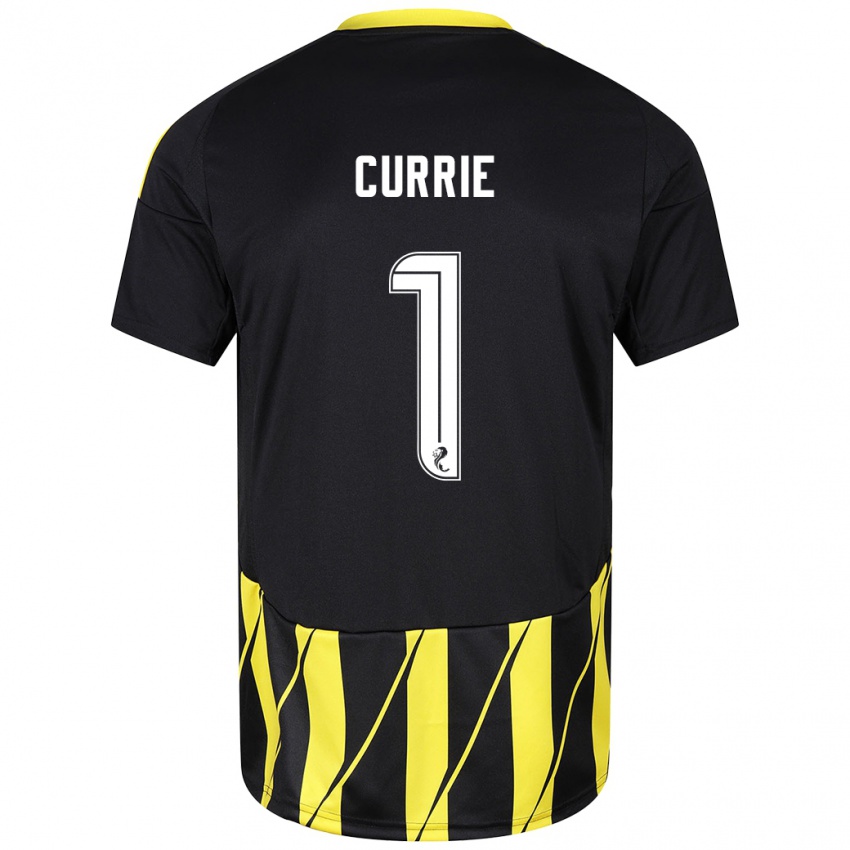 Homme Maillot Jennifer Currie #1 Noir Jaune Tenues Extérieur 2024/25 T-Shirt Suisse