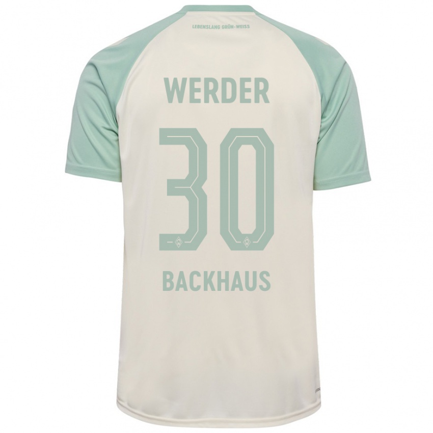 Herren Mio Backhaus #30 Cremeweiß Hellgrün Auswärtstrikot Trikot 2024/25 T-Shirt Schweiz