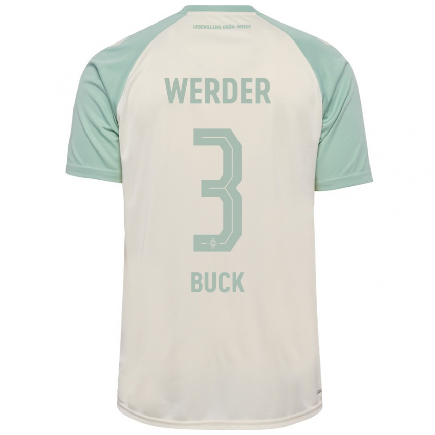 Herren Marten Buck #3 Cremeweiß Hellgrün Auswärtstrikot Trikot 2024/25 T-Shirt Schweiz