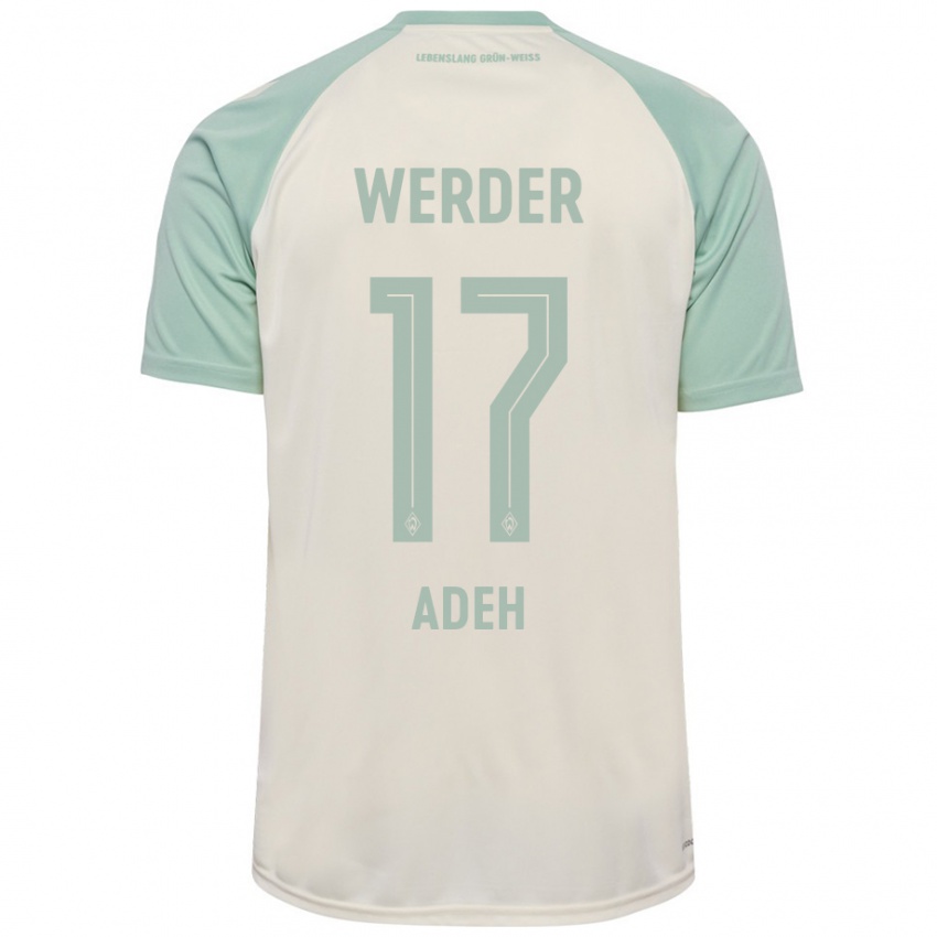 Herren Bob-Ignatius Adeh #17 Cremeweiß Hellgrün Auswärtstrikot Trikot 2024/25 T-Shirt Schweiz