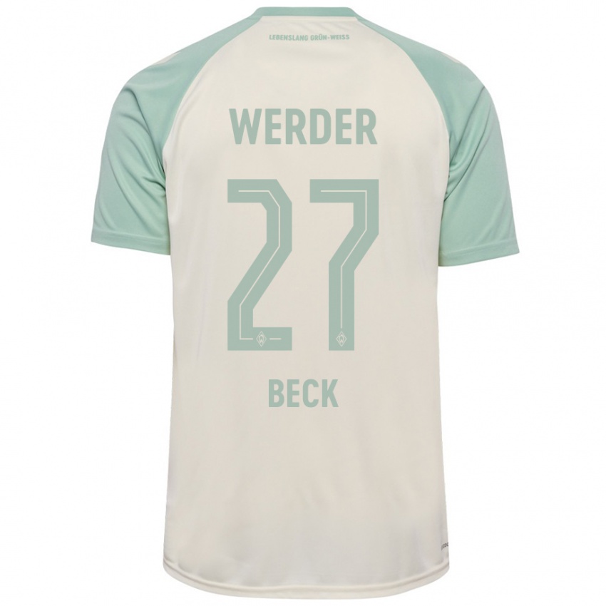 Herren Sharon Beck #27 Cremeweiß Hellgrün Auswärtstrikot Trikot 2024/25 T-Shirt Schweiz