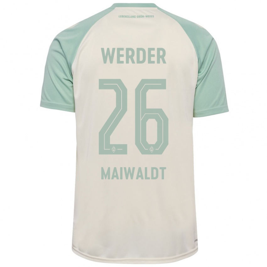 Herren Julius Maiwaldt #26 Cremeweiß Hellgrün Auswärtstrikot Trikot 2024/25 T-Shirt Schweiz