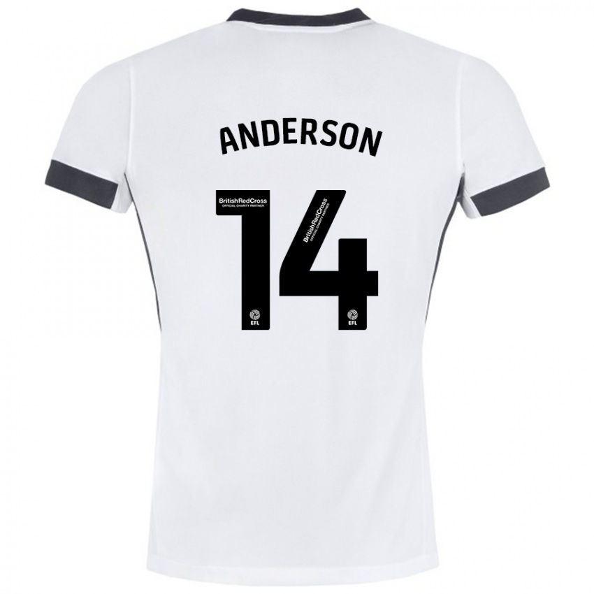 Herren Keshi Anderson #14 Weiß Schwarz Auswärtstrikot Trikot 2024/25 T-Shirt Schweiz