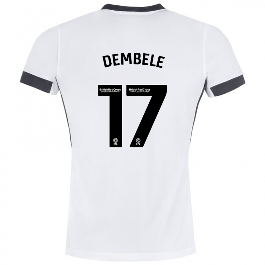 Homme Maillot Siriki Dembélé #17 Blanc Noir Tenues Extérieur 2024/25 T-Shirt Suisse